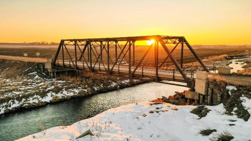 A bridge in rural Iowa.